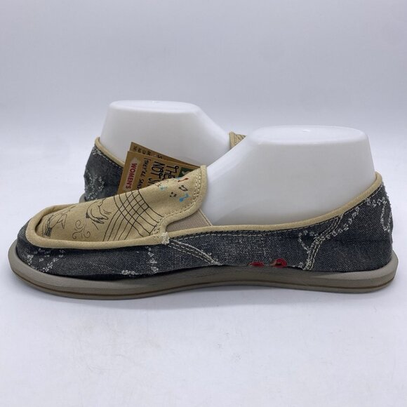 Sanuk Scribble Singing Birds Slip On Shoes Women’s Size 11 Sidewalk Surfer Flats - Picture 10 of 14